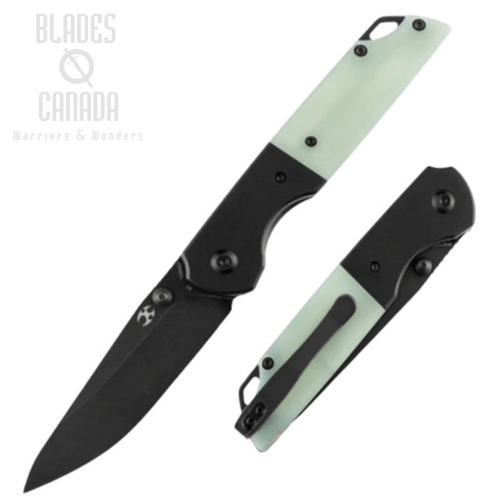Kansept Warrior Folding Knife, D2 Black SW, Aluminum G10 Jade, T1005S4 Kansept Warrior Folding Knife, D2 Black SW, Aluminum G10 Jade, T1005S4