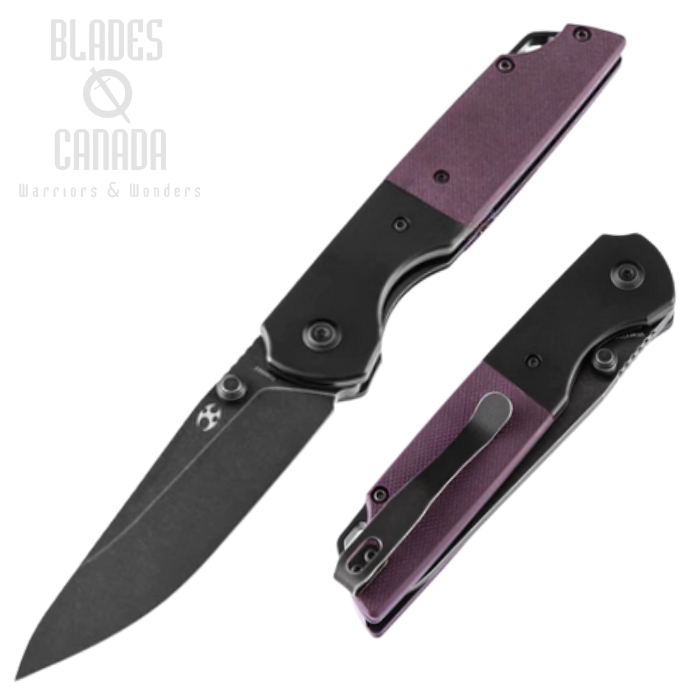Kansept Warrior Folding Knife, D2 Black SW, Aluminum/G10 Purple, T1005S6 Kansept Warrior Folding Knife, D2 Black SW, Aluminum/G10 Purple, T1005S6