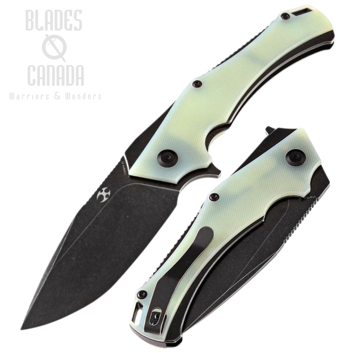 Kansept Hellx Flipper Folding Knife, D2 Steel, G10 Jade, T1008A4