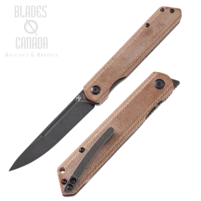 Kansept Prickle Flipper Folding Knife, 154CM, Micarta Brown, T1012A5