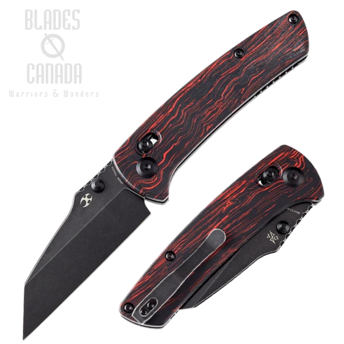 Kansept Main Street Crossbar Lock Folding Knife, 154CM Black, G-Mascus Red, T1015V5