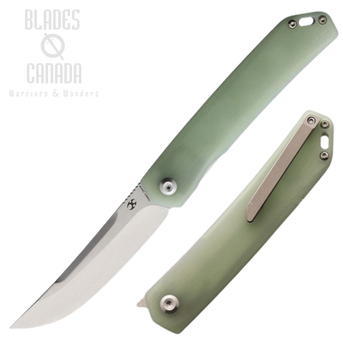 Kansept Hazakura Flipper Folding Knife, 154CM, G10 Jade, T1019C3