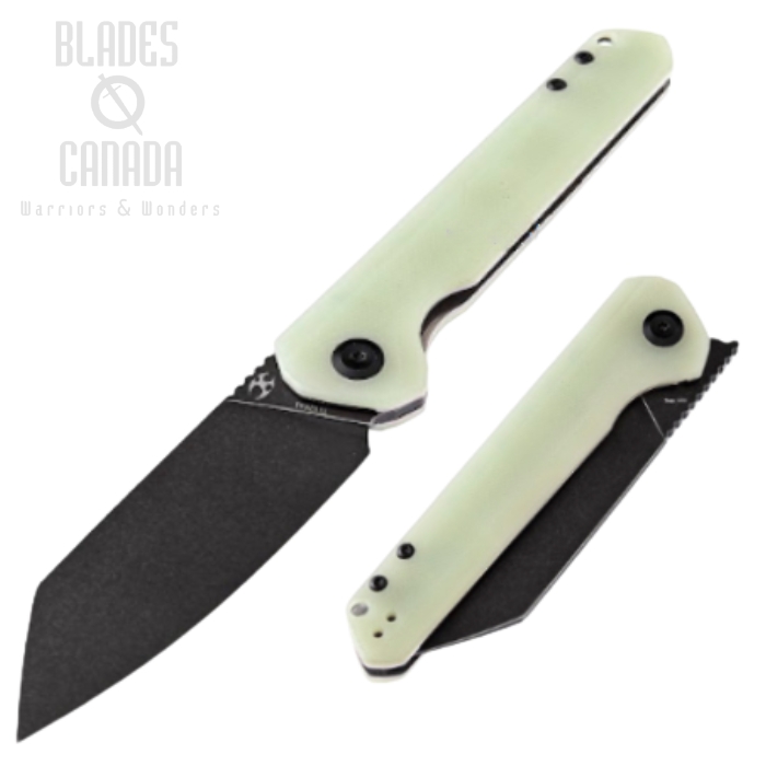 Kansept Bulldozer Flipper Folding Knife, D2 Black, G10 Jade, T1028A2