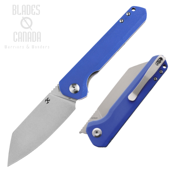 Kansept Bulldozer Flipper Folding Knife, D2 SW, G10 Bllue, T1028A6