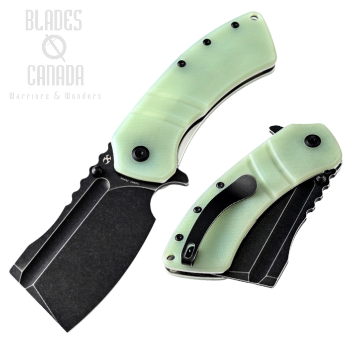 Kansept XL Korvid Flipper Folding Knife, 154CM Black, G10 Jade, T1030A3 Kansept XL Korvid Flipper Folding Knife, 154CM Black, G10 Jade, T1030A3