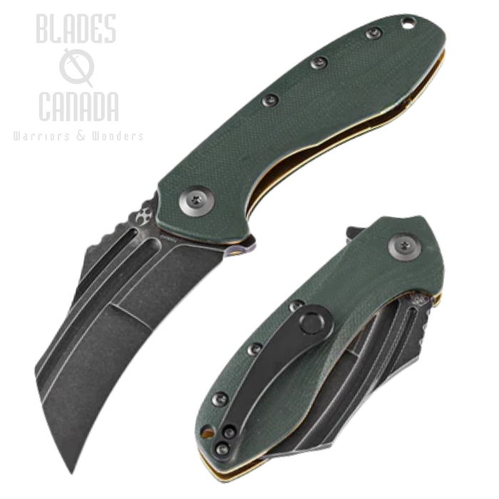 Kansept KTC3 Flipper Folding Knife, 154CM Black, G10 Green, T1031A2 Kansept KTC3 Flipper Folding Knife, 154CM Black, G10 Green, T1031A2