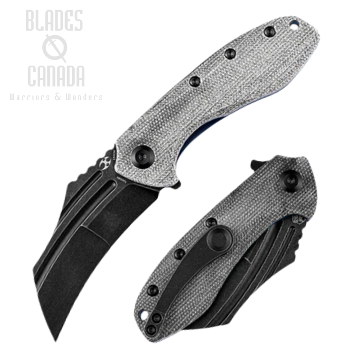 Kansept KTC3 Flipper Folding Knife, 154CM Black, Micarta Black, T1031B1 Kansept KTC3 Flipper Folding Knife, 154CM Black, Micarta Black, T1031B1