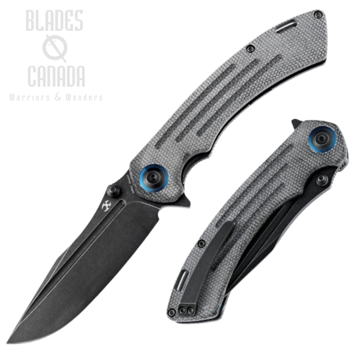 Kansept Pretatout Flipper Folding Knife, 154CM Black, Micarta Black, T1032A2 Kansept Pretatout Flipper Folding Knife, 154CM Black, Micarta Black, T1032A2