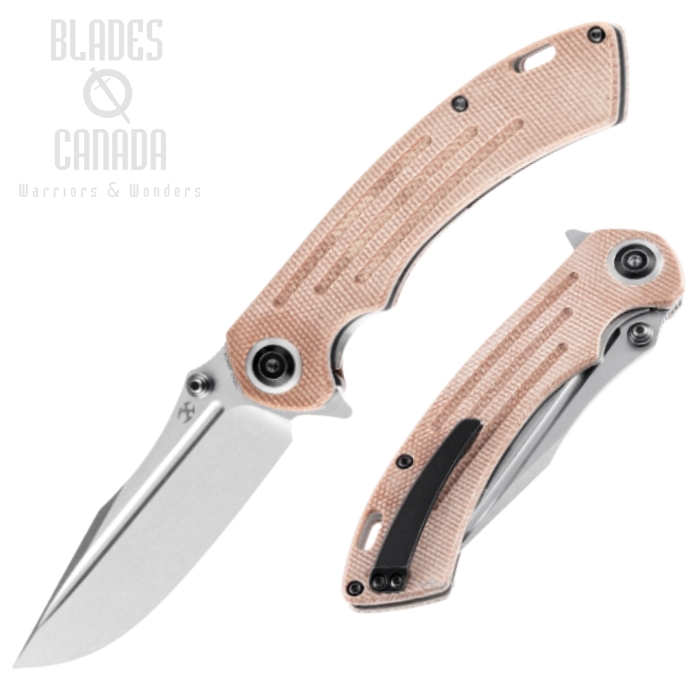Kansept Pretatout Flipper Folding Knife, 154CM SW, Micarta Brown, T1032A3 Kansept Pretatout Flipper Folding Knife, 154CM SW, Micarta Brown, T1032A3