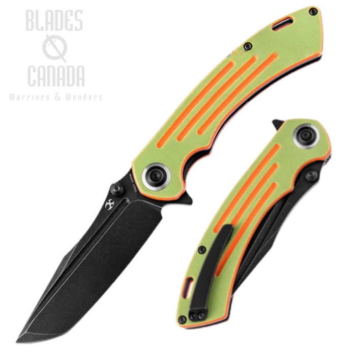 Kansept Pretatout Flipper Folding Knife, 154CM SW, G10 Orange/Green, T1032T2 Kansept Pretatout Flipper Folding Knife, 154CM SW, G10 Orange/Green, T1032T2