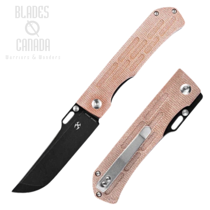 Kansept Reedus Folding Knife, 154CM Black SW, Micarta Brown, T1041A5 Kansept Reedus Folding Knife, 154CM Black SW, Micarta Brown, T1041A5