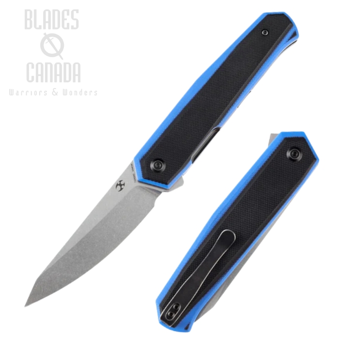 Kansept Integra Flipper Folding Knife, 154CM, G10 Blue/Black, T1042A1 Kansept Integra Flipper Folding Knife, 154CM, G10 Blue/Black, T1042A1