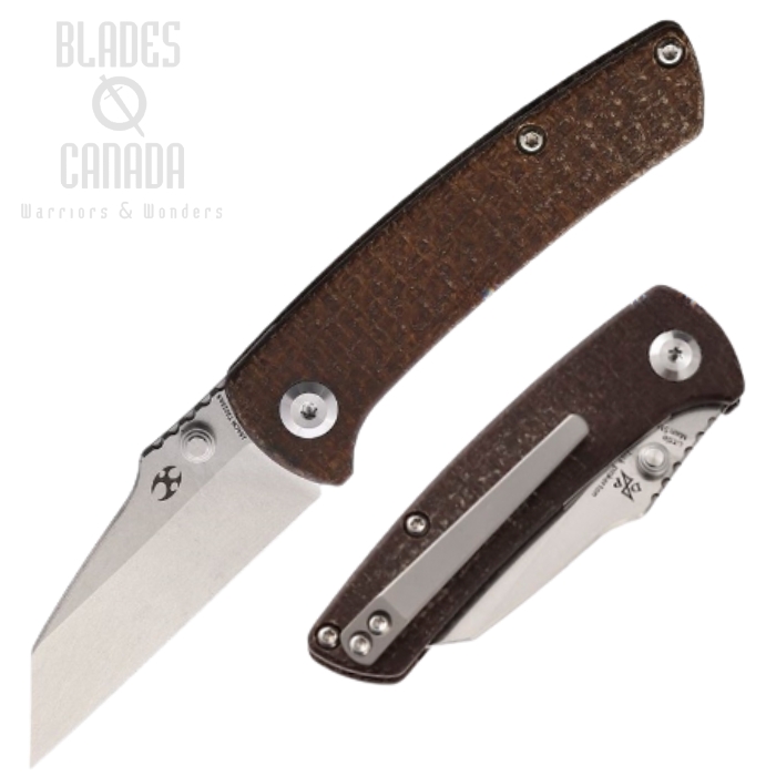 Kansept Little Main Street Folding Knife, Stonewash 154CM, Micarta Brown, T2015A5
