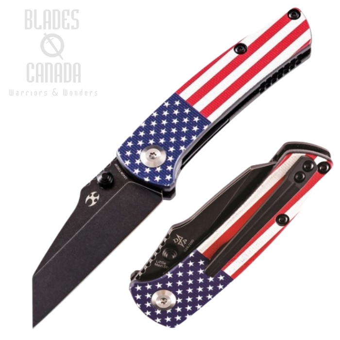 Kansept Little Main Street Folding Knife, 154CM, G10 USA Flag, T2015F Kansept Little Main Street Folding Knife, 154CM, G10 USA Flag, T2015F