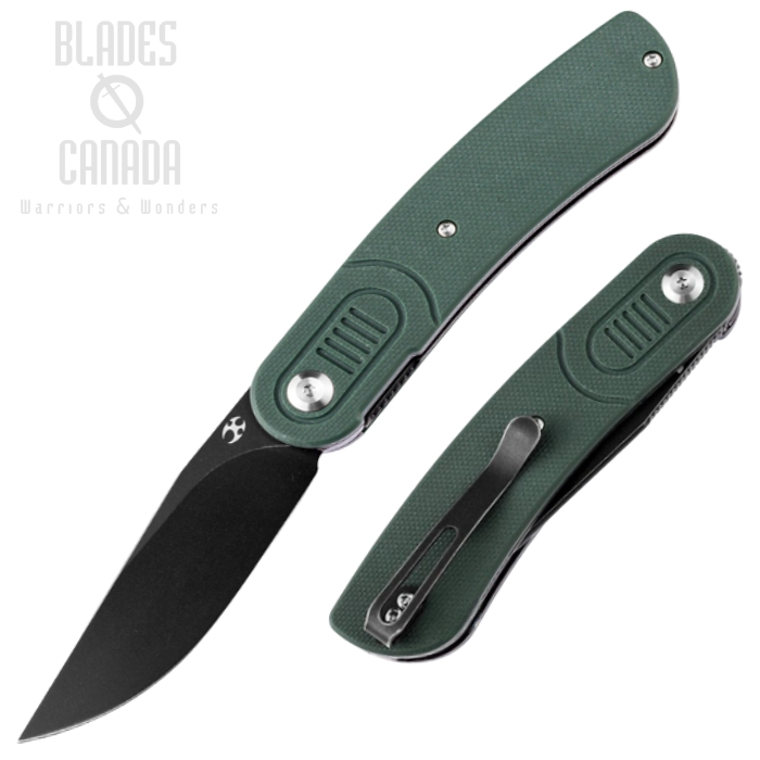 Kansept Reverie Flipper Folding Knife, 154CM Black, G10 Green, T2025A2 Kansept Reverie Flipper Folding Knife, 154CM Black, G10 Green, T2025A2