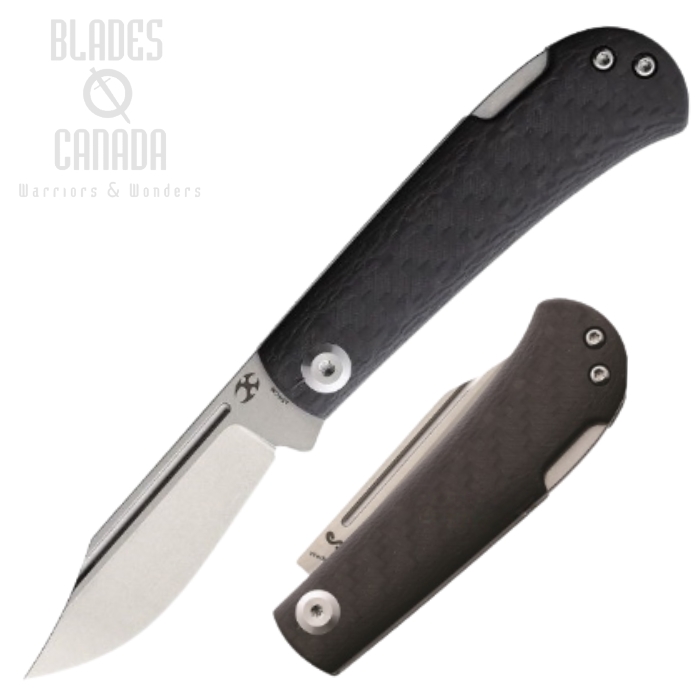 Kansept Wedge Lockback Folding Knife, 154CM, Twill Carbon Fiber, T2026B5