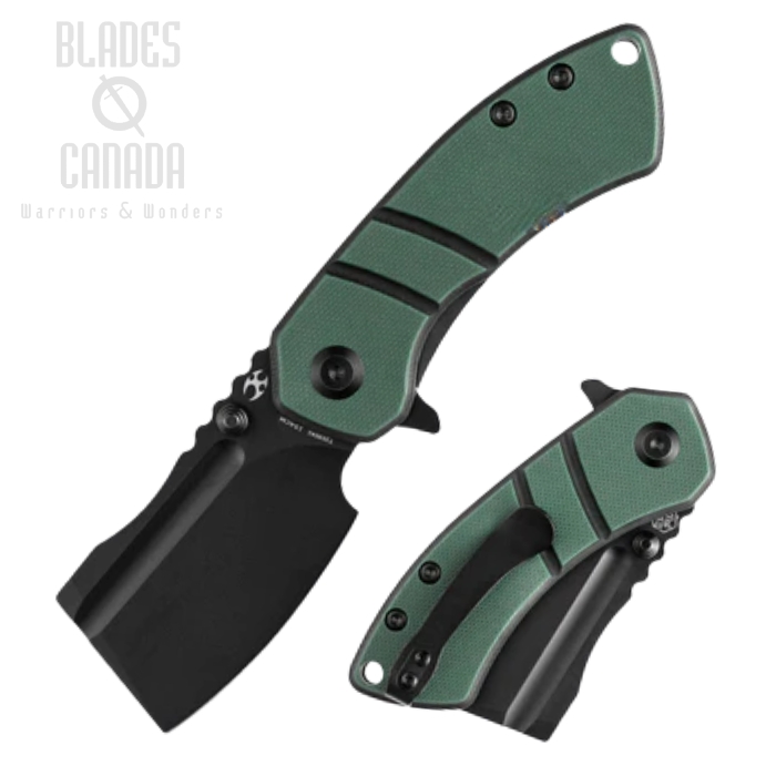 Kansept Korvid M Flipper Folding Knife, 154CM Black, G10 Green/Black, T2030A1 Kansept Korvid M Flipper Folding Knife, 154CM Black, G10 Green/Black, T2030A1