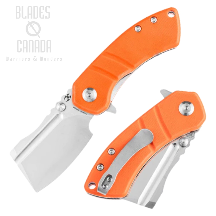 Kansept Korvid M Flipper Folding Knife, 154CM Satin, G10 Orange, T2030A6