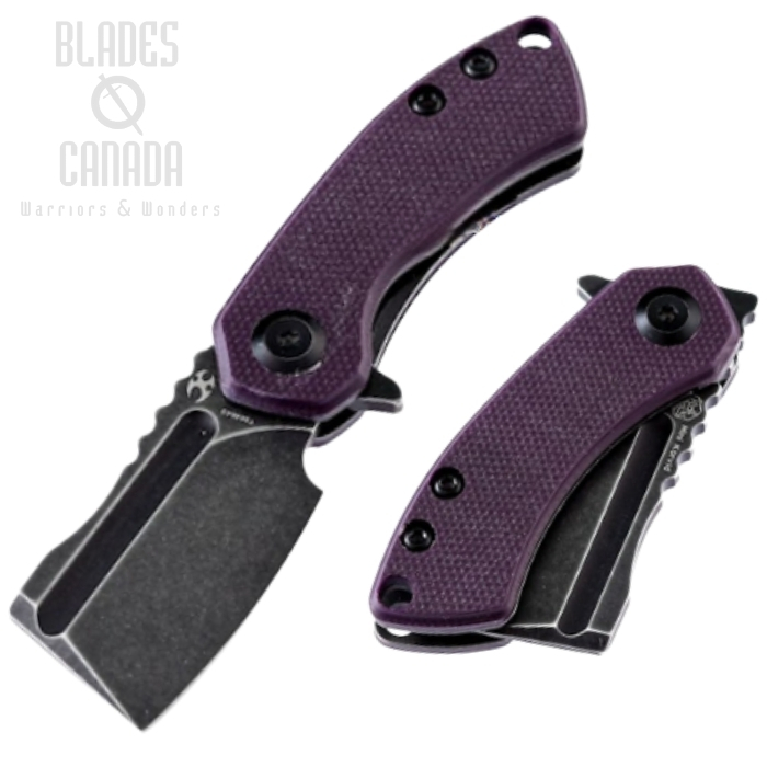 Kansept Mini Korvid Flipper Folding Knife, 154CM Black SW, G10 Purple, T3030A3