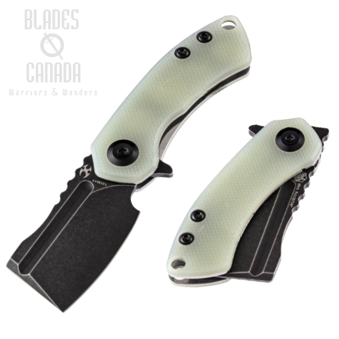 Kansept Mini Korvid Flipper Folding Knife, 154CM Black SW, G10 Jade, T3030A4