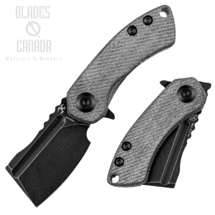 Kansept Mini Korvid Flipper Folding Knife, 154CM Black, G10 Denim, T3030A9