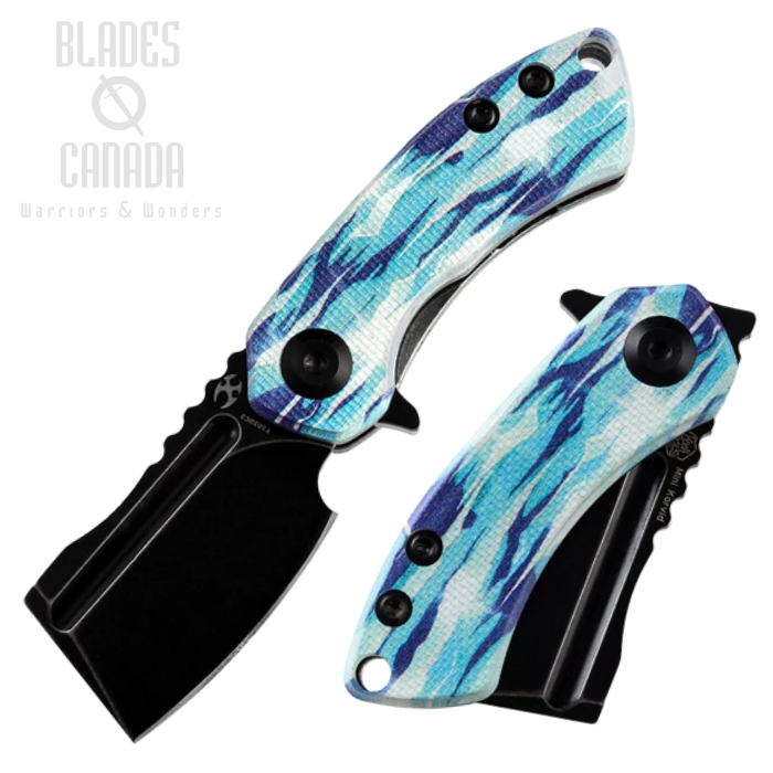 Kansept Mini Korvid Flipper Folding Knife, 154CM Black, G10 Jade w/Icicle Camo, T3030C2