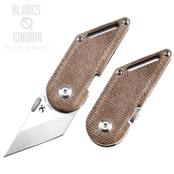 Kansept Dash Folding Knife, 154CM Stonewash, Micarta Brown, T3045A6 Kansept Dash Folding Knife, 154CM Stonewash, Micarta Brown, T3045A6