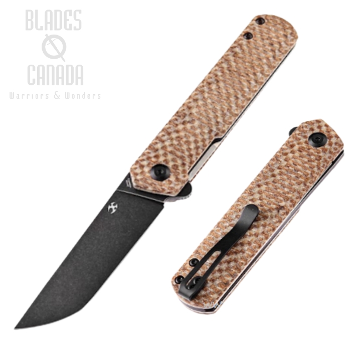 Kansept Foosa Flipper Folding Knife, 154CM Black SW, Micarta Brown, X2020T2 Kansept Foosa Flipper Folding Knife, 154CM Black SW, Micarta Brown, X2020T2