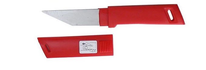 Kanetsune Mini Kiridashi Fixed Blade Knife, Red Handle, KB-614