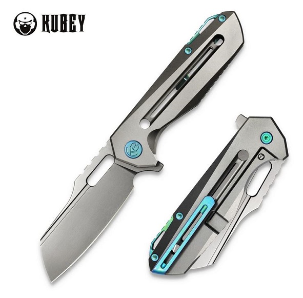 Kubey Atlas Flipper Framelock Knife, S35VN, Titanium, KB290A - Click Image to Close