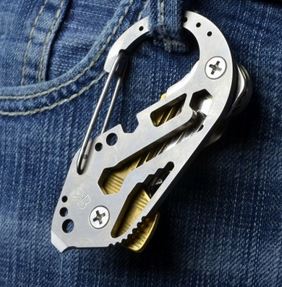 KeyBiner Multi-Use Carabiner & Key Holder - Aluminum Tumbled