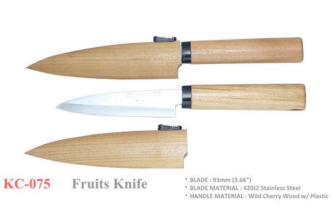 Kanetsune Fruits Knife, Cherry Wood, KC-075