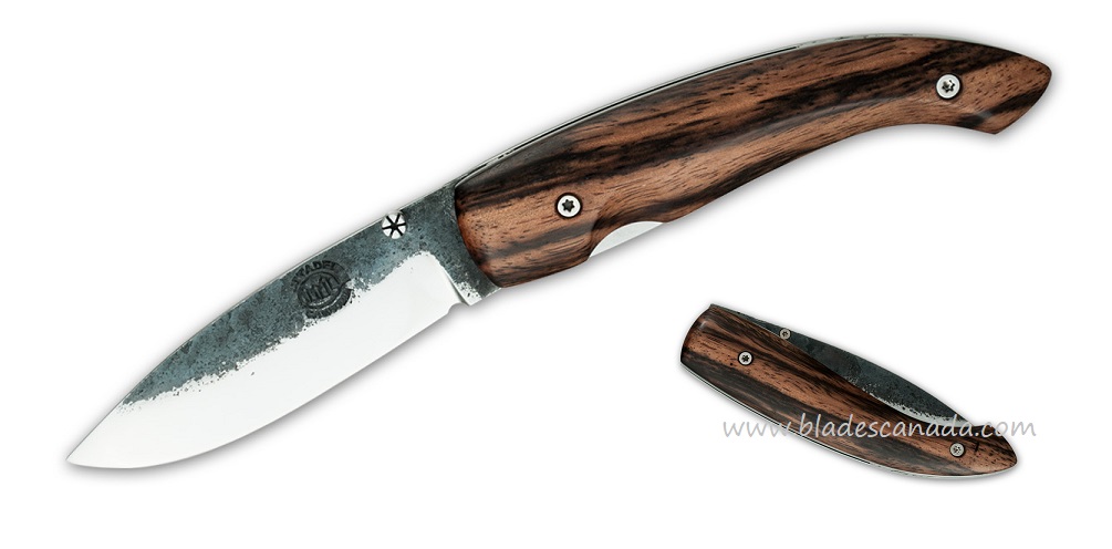 Citadel Roman Folding Knife, Forged Carbon, Troyeng Wood, KC4037