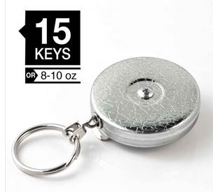 Key-Bak Original Chrome 24" Stainless Chain w/ Belt Clip