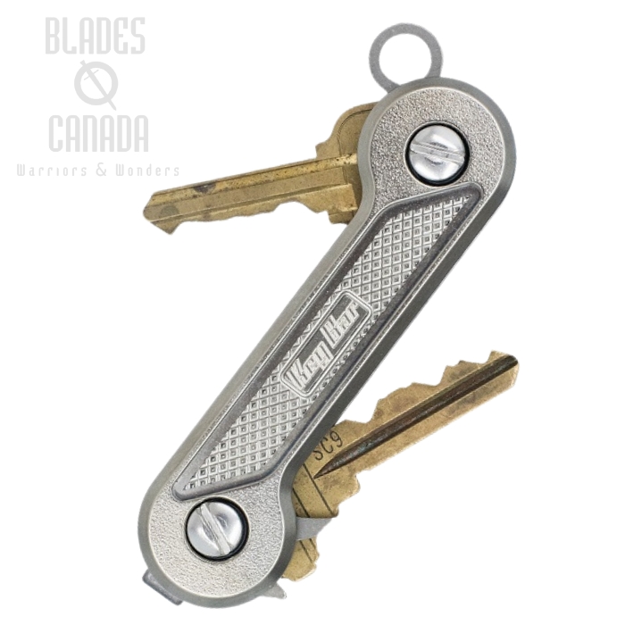 KeyBar Titanium Crosshatch Chrome with Satin Clip