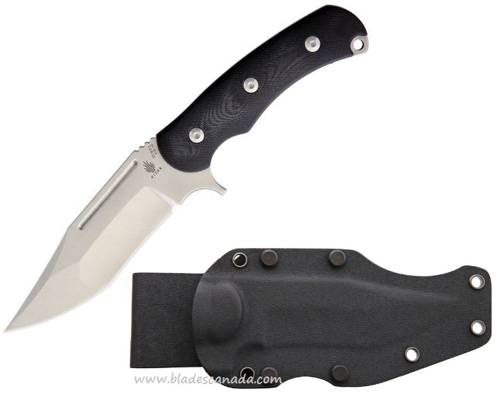 Kizer 1015A1 Fixed Blade Knife, VG10 Stonewash, G10 Black, Kydex Sheath, 1015A1
