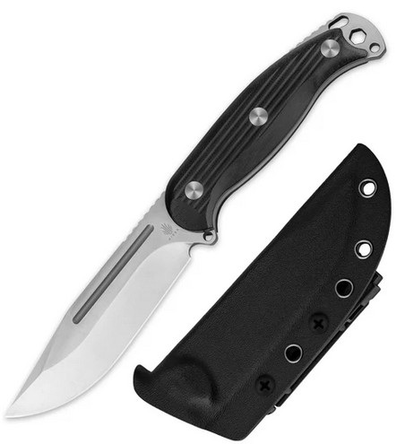 Kizer Ursa Major Fixed Blade Knife, AEB-L Satin, G10 Black Textured, Kydex Sheath, KI1082A1