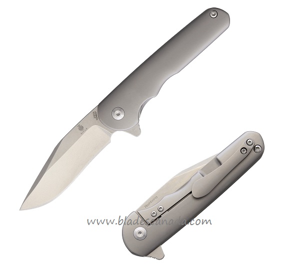 Kizer Flashbang Flipper Framelock Knife, S35VN, Titanium, 3454S1 - Click Image to Close