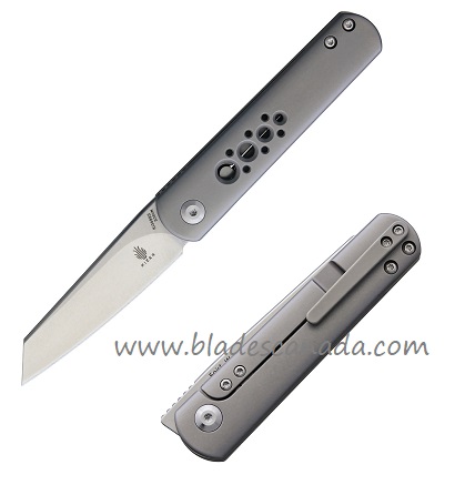 Kizer Feist Framelock Folding Knife, S35VN Reverse Tanto, Titanium, 3499S - Click Image to Close