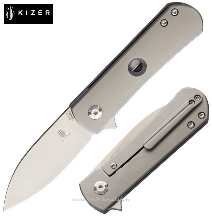 Kizer Yorkie Flipper Framelock Knife, S35VN Stonewash, Titanium, 3525A1 - Click Image to Close
