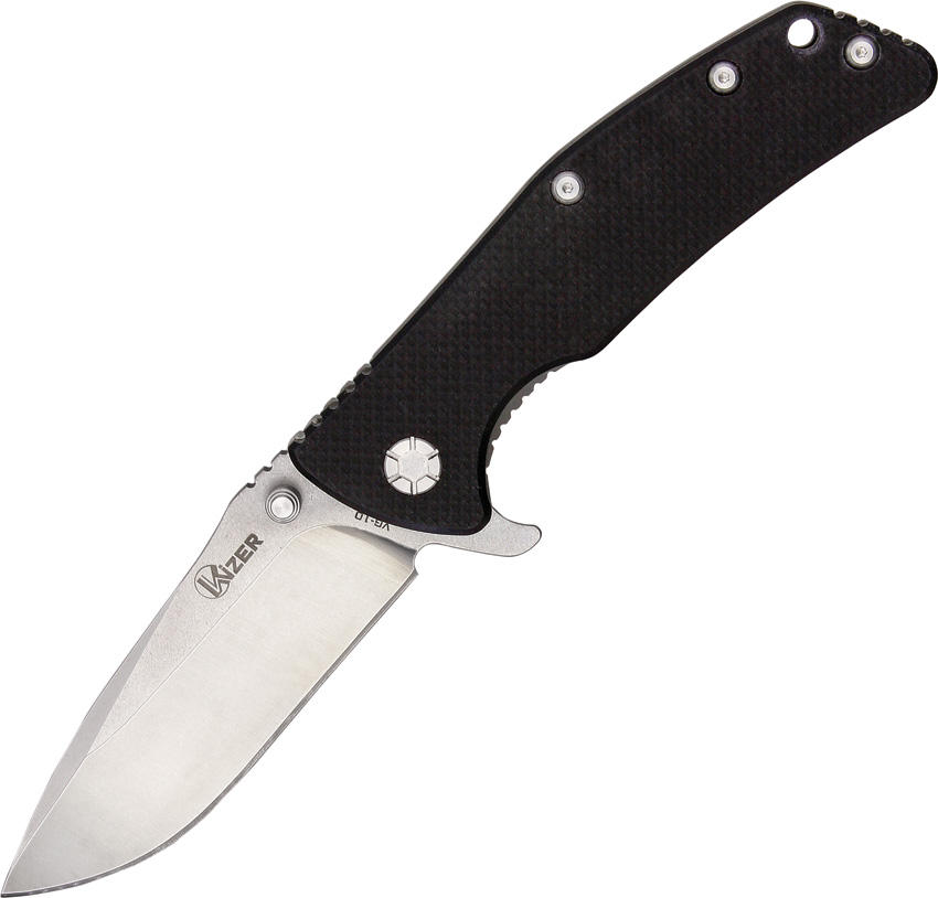 Kizer 404 Flipper Framelock Knife, VG10, Titanium/G10 Black, 404