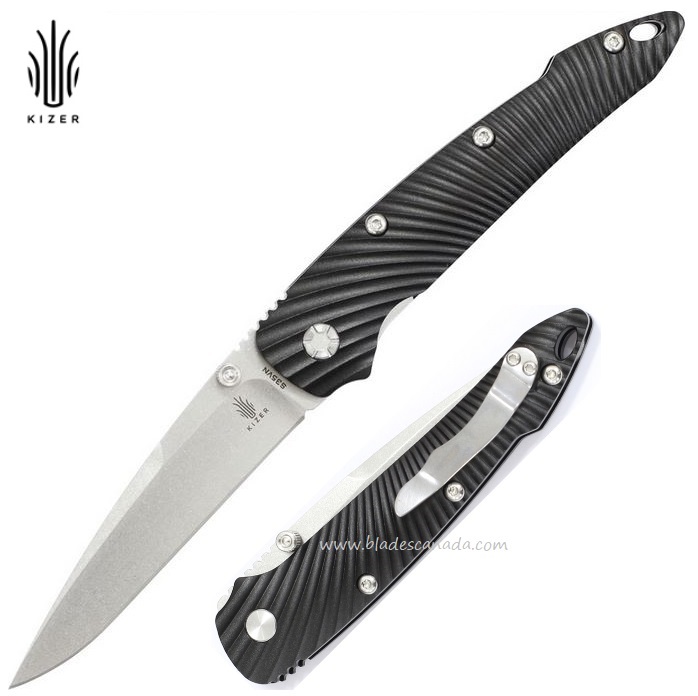 Kizer 4419A4 Folding Knife, CPM S35VN, Aluminum Black