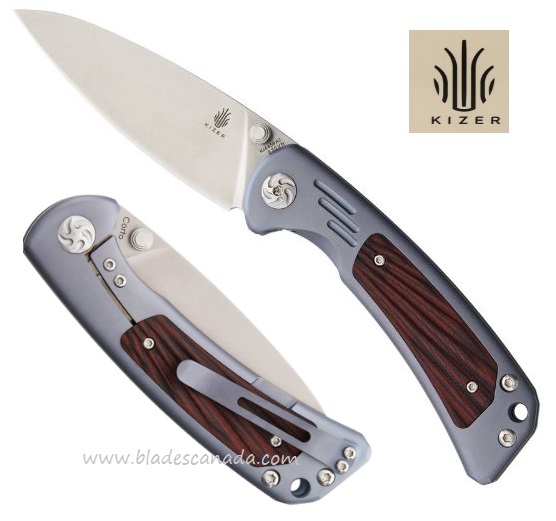 Kizer Corto Framelock Folding Knife, S35VN, Titianium Blue/G10, 4459A2 - Click Image to Close