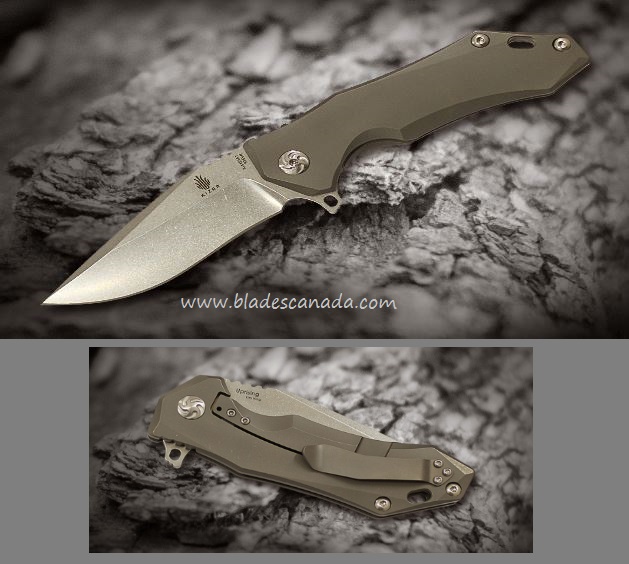 Kizer Uprising Flipper Framelock Knife, S35VN, Titanium Matte, 4491A1 - Click Image to Close