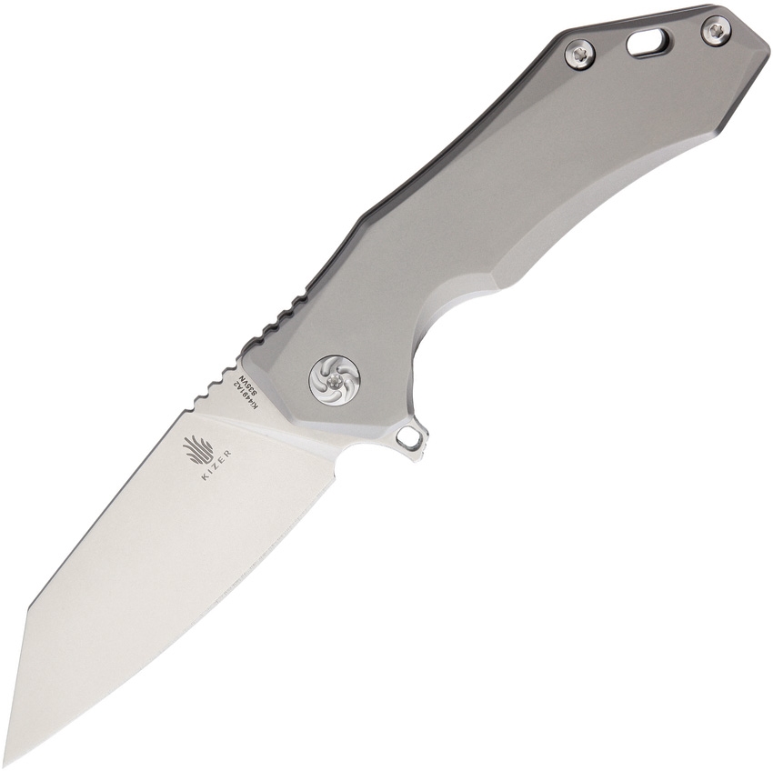 Kizer Uprising Flipper Framelock Knife, S35VN Wharncliffe, Titanium, 4491A2 - Click Image to Close