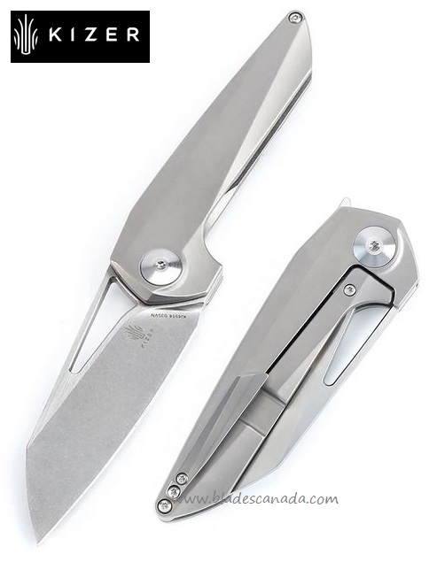 Kizer Isham Theta Hidden Flipper Framelock Knife, S35VN, Titanium, 4514 - Click Image to Close