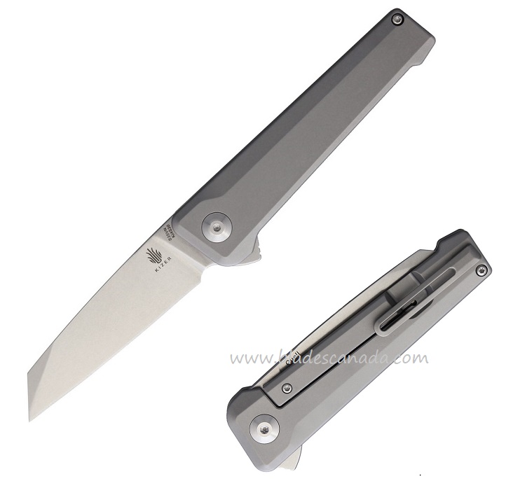 Kizer Quell Flipper Framelock Knife, S35VN, Titanium, 4530 - Click Image to Close