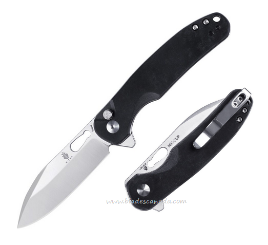 Kizer Azo HIC-CUP Button Lock Folding Knife, 154CM, Richlite Black, V3606C2