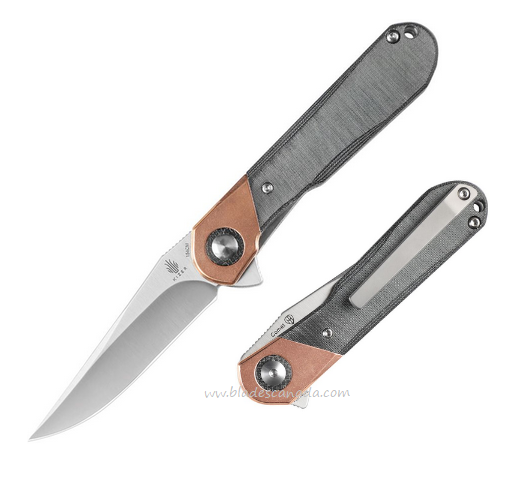 Kizer Comet Flipper Folding Knife, 154CM, Copper/Micarta, V3614C3