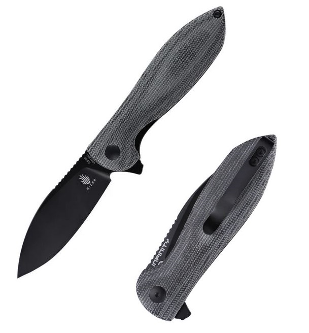 Kizer Vanguard Infinity Flipper Folding Knife, N690 Black, Micarta, V3579N1 - Click Image to Close